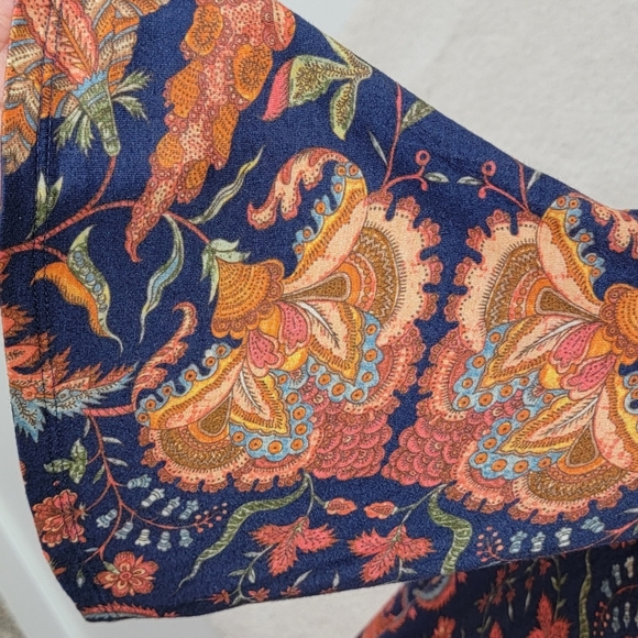 Soft Surroundings Vivian Boho Beaded Embroidered Paisley Tunic Top Sz M - Picture 7 of 12